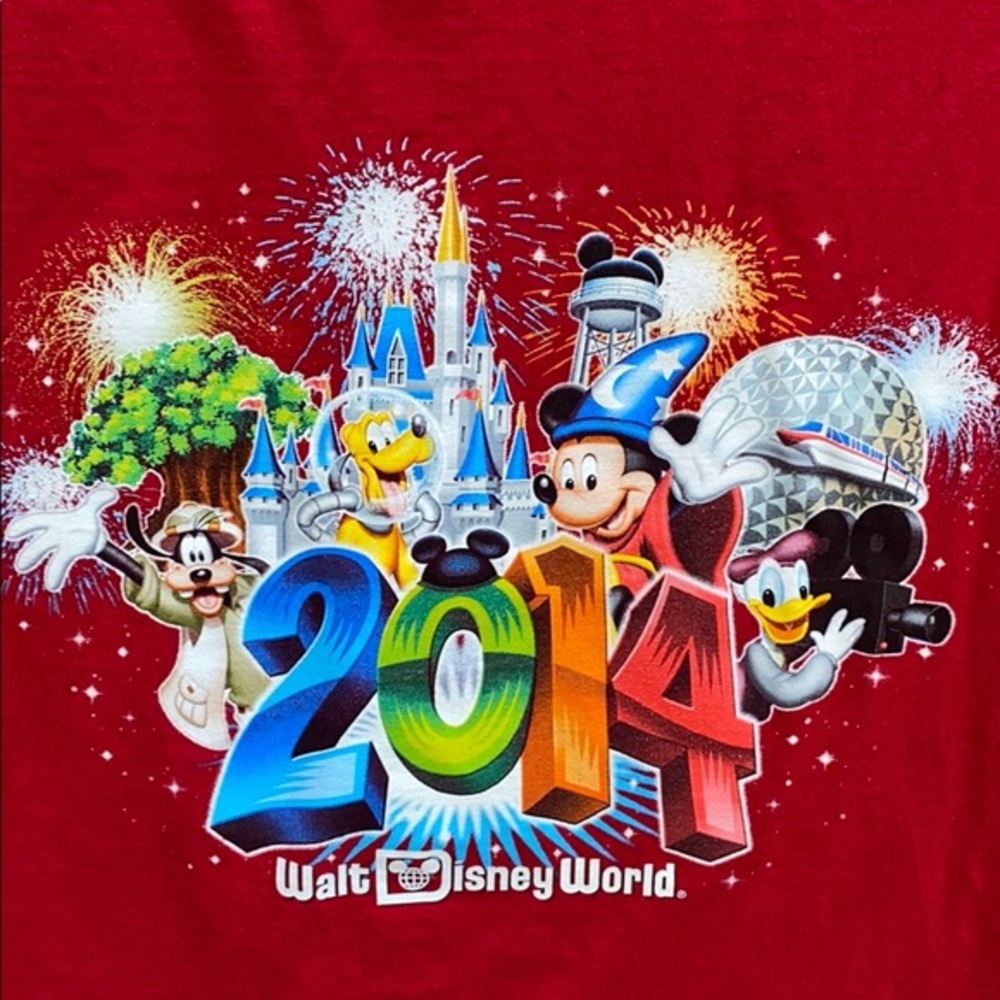 2014 Walt Disney World Sorcerer Mickey Donald Goofy Pluto Tee Youth XL Disney